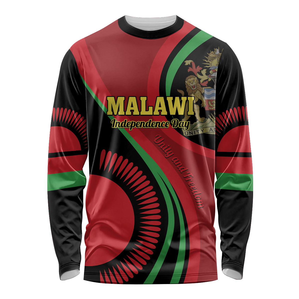 Malawi Independence Day Long Sleeve Shirt Unity and Freedom - Wonder Print Shop