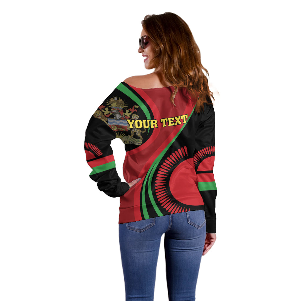 Malawi Independence Day Off Shoulder Sweater Unity and Freedom - Wonder Print Shop