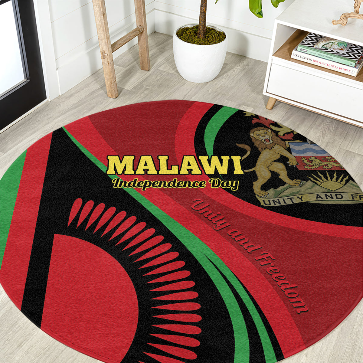Malawi Independence Day Round Carpet Unity and Freedom