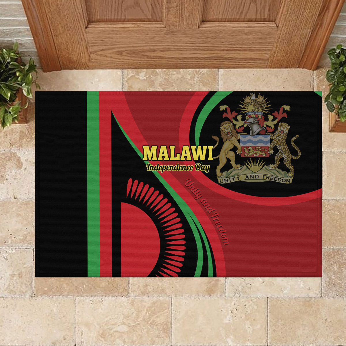 Malawi Independence Day Rubber Doormat Unity and Freedom - Wonder Print Shop