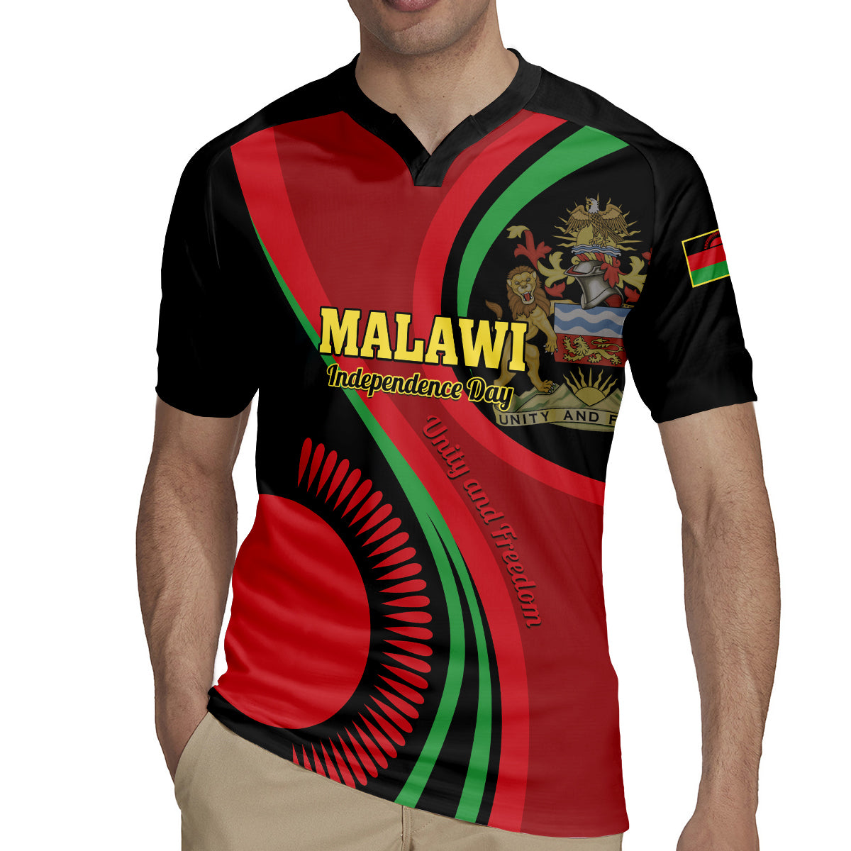 Malawi Independence Day Rugby Jersey Unity and Freedom - Wonder Print Shop