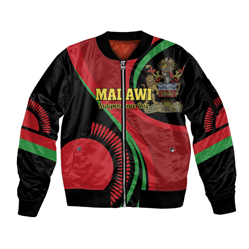 Malawi Independence Day Sleeve Zip Bomber Jacket Unity and Freedom - Wonder Print Shop