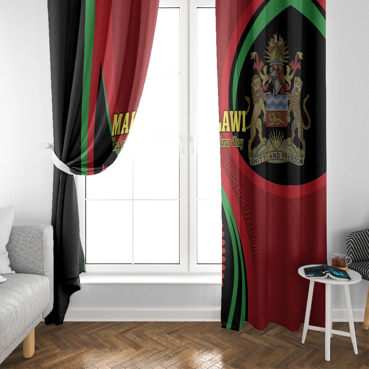 Malawi Independence Day Window Curtain Unity and Freedom - Wonder Print Shop