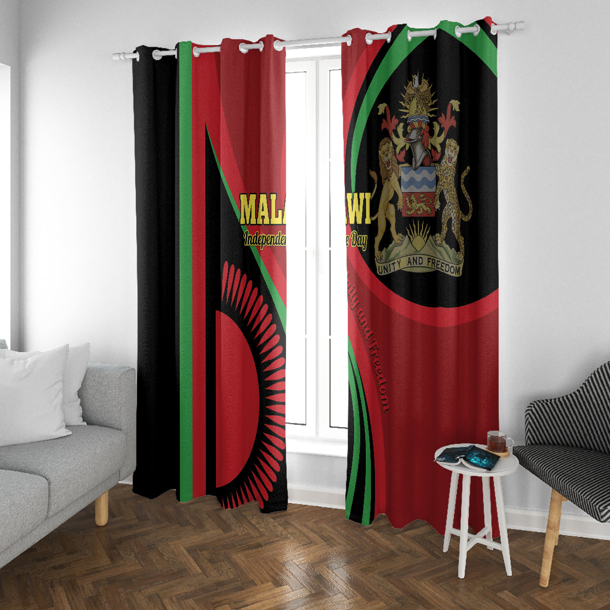 Malawi Independence Day Window Curtain Unity and Freedom - Wonder Print Shop