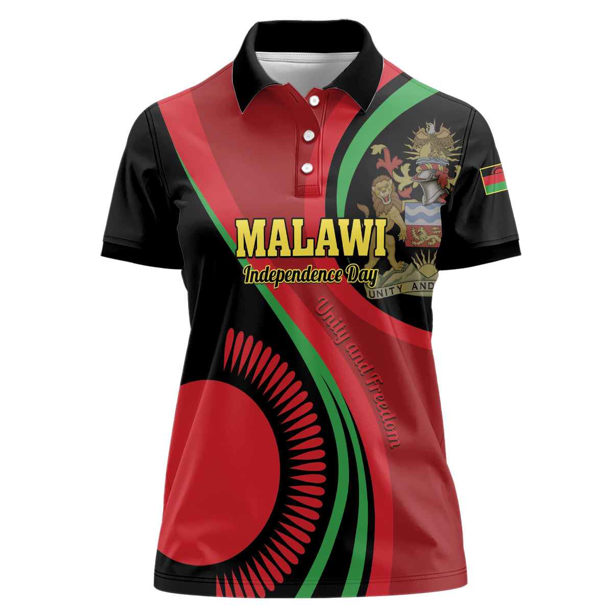 Malawi Independence Day Women Polo Shirt Unity and Freedom - Wonder Print Shop