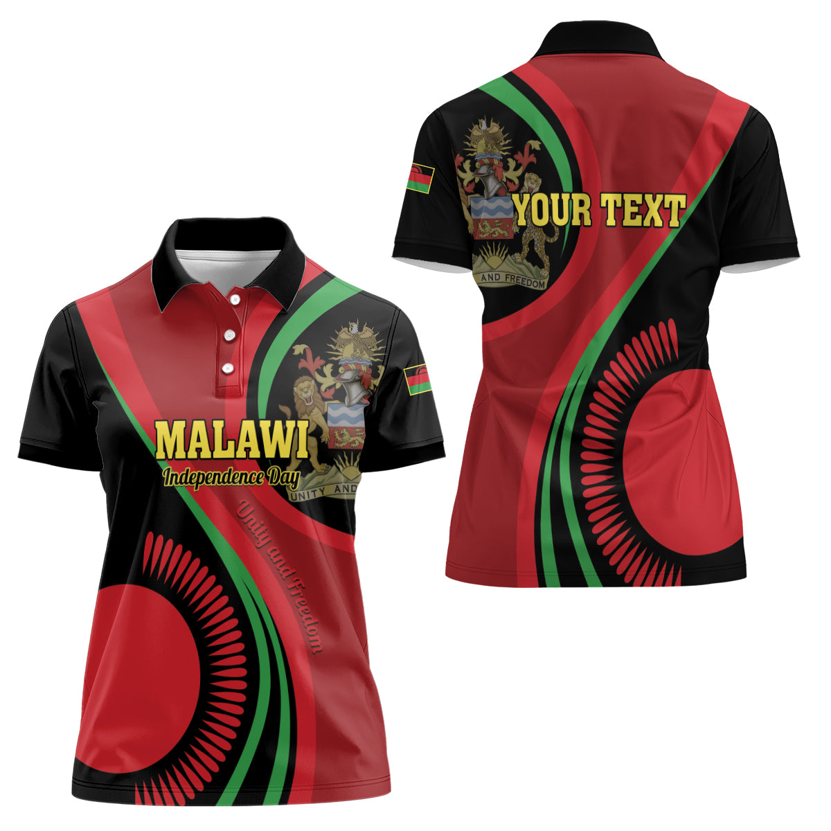 Malawi Independence Day Women Polo Shirt Unity and Freedom - Wonder Print Shop