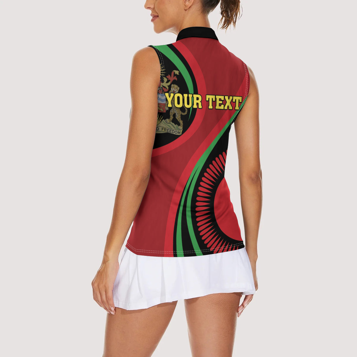 Malawi Independence Day Women Sleeveless Polo Shirt Unity and Freedom - Wonder Print Shop