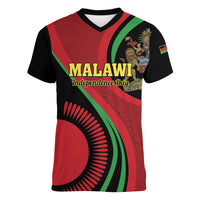 Malawi Independence Day Women V-Neck T-Shirt Unity and Freedom - Wonder Print Shop