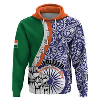 India Independence Day Hoodie Indian Paisley Pattern - Wonder Print Shop