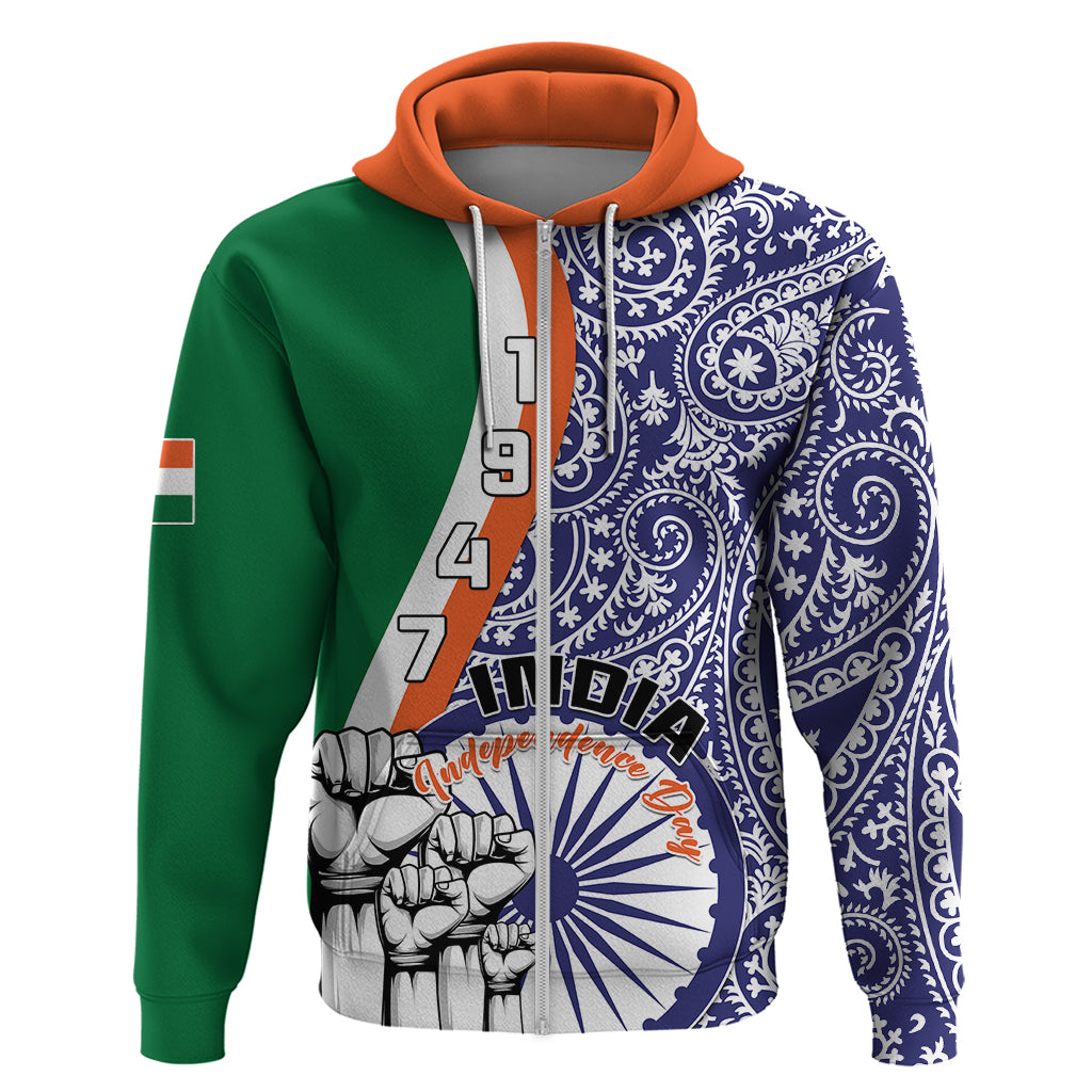 India Independence Day Hoodie Indian Paisley Pattern - Wonder Print Shop