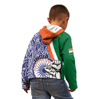 India Independence Day Kid Hoodie Indian Paisley Pattern - Wonder Print Shop