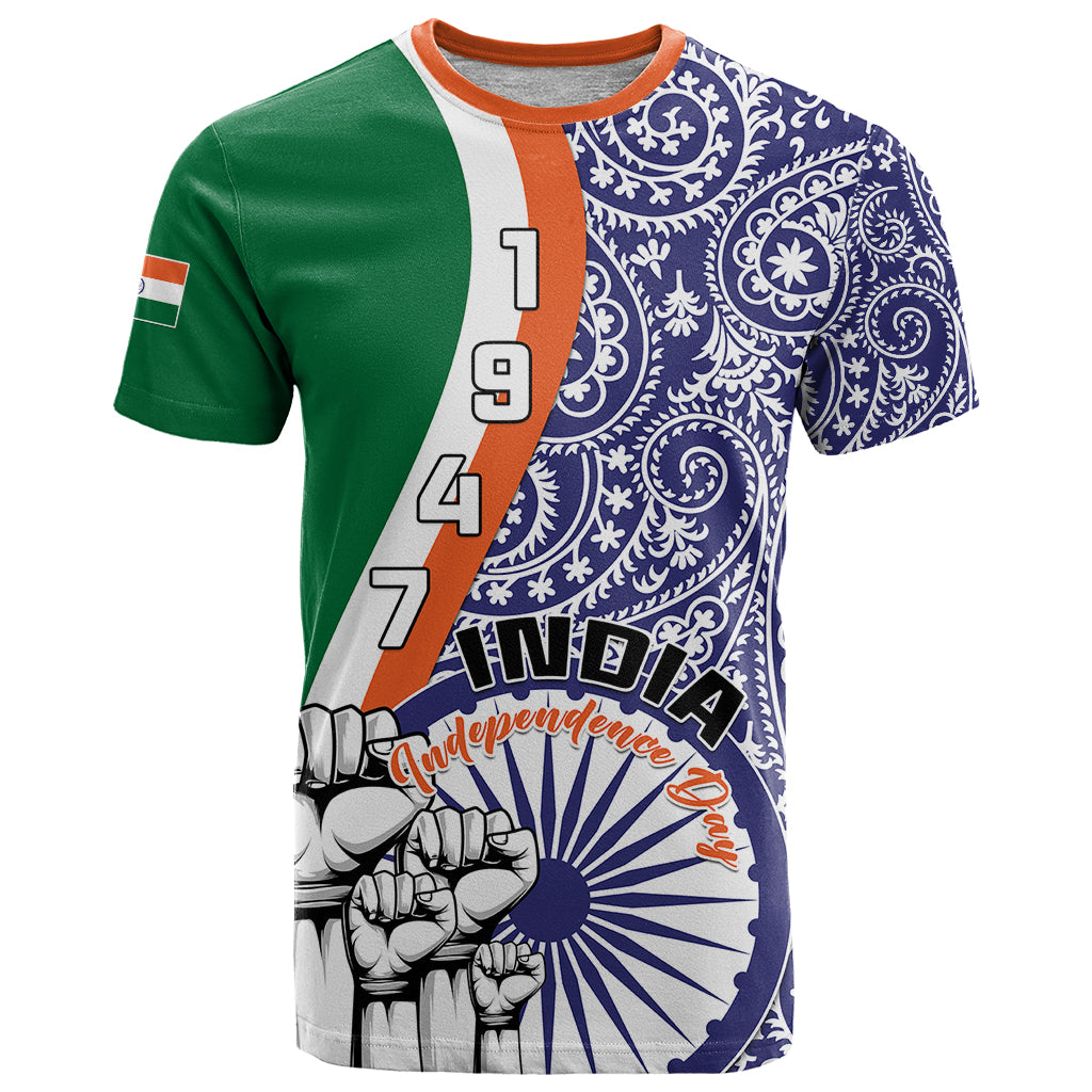 India Independence Day T Shirt Indian Paisley Pattern - Wonder Print Shop