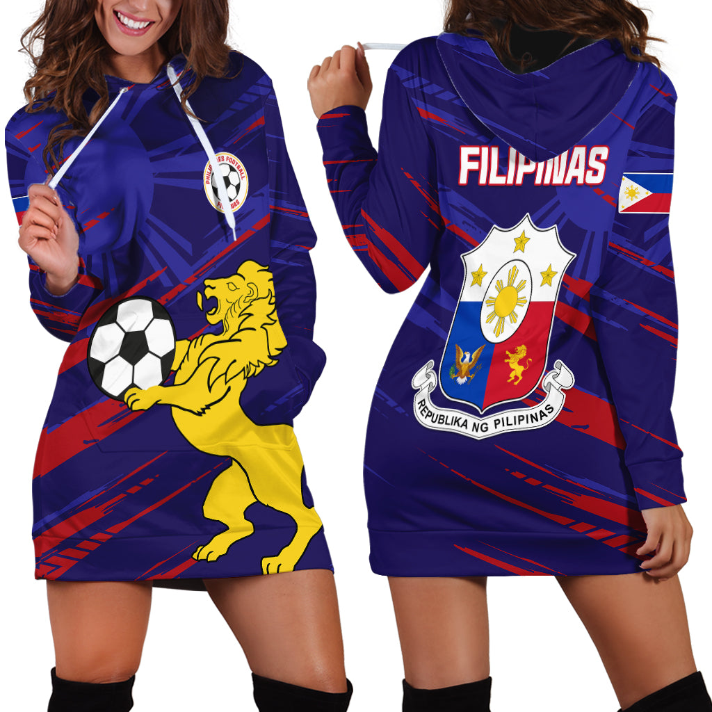 Philippines Football Hoodie Dress Filipinas Lion Sporty Style - Wonder Print Shop