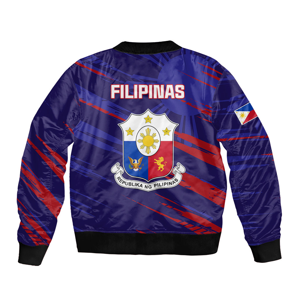 Philippines Football Sleeve Zip Bomber Jacket Filipinas Lion Sporty Style - Wonder Print Shop