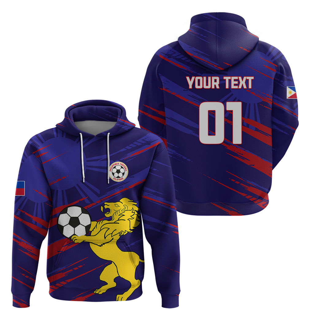 Personalised Philippines Football Hoodie Filipinas Lion Sporty Style - Wonder Print Shop
