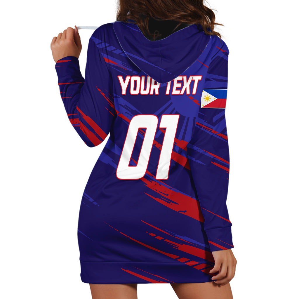 Personalised Philippines Football Hoodie Dress Filipinas Lion Sporty Style - Wonder Print Shop