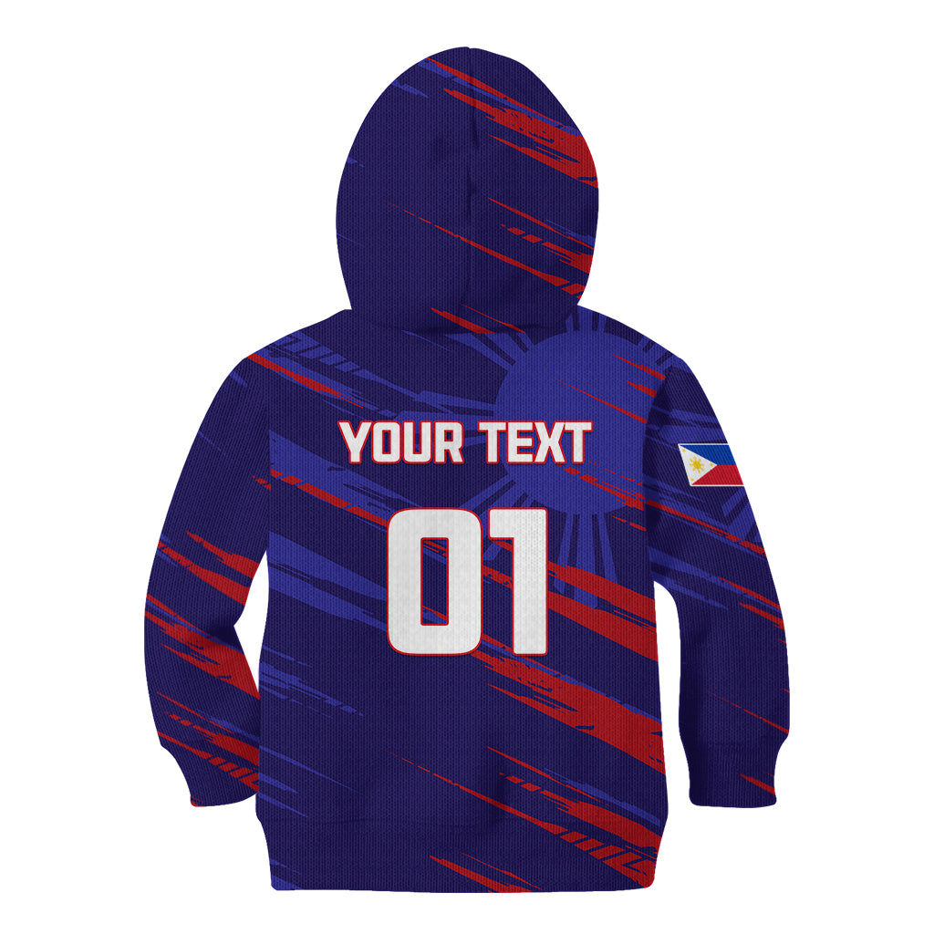 Personalised Philippines Football Kid Hoodie Filipinas Lion Sporty Style - Wonder Print Shop