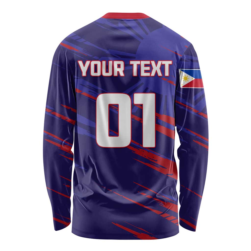 Personalised Philippines Football Long Sleeve Shirt Filipinas Lion Sporty Style LT01