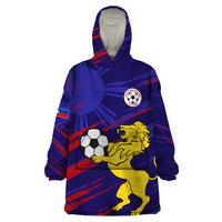Personalised Philippines Football Wearable Blanket Hoodie Filipinas Lion Sporty Style - Wonder Print Shop