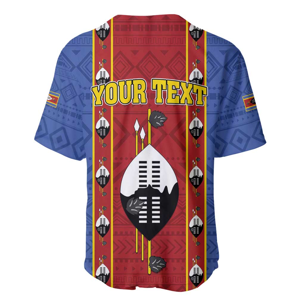 Eswatini African Pattern Baseball Jersey Swaziland Shield Siyinqaba - Wonder Print Shop