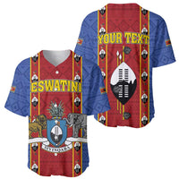 Eswatini African Pattern Baseball Jersey Swaziland Shield Siyinqaba - Wonder Print Shop