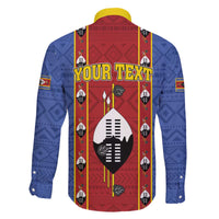 Eswatini African Pattern Family Matching Off The Shoulder Long Sleeve Dress and Hawaiian Shirt Swaziland Shield Siyinqaba - Wonder Print Shop