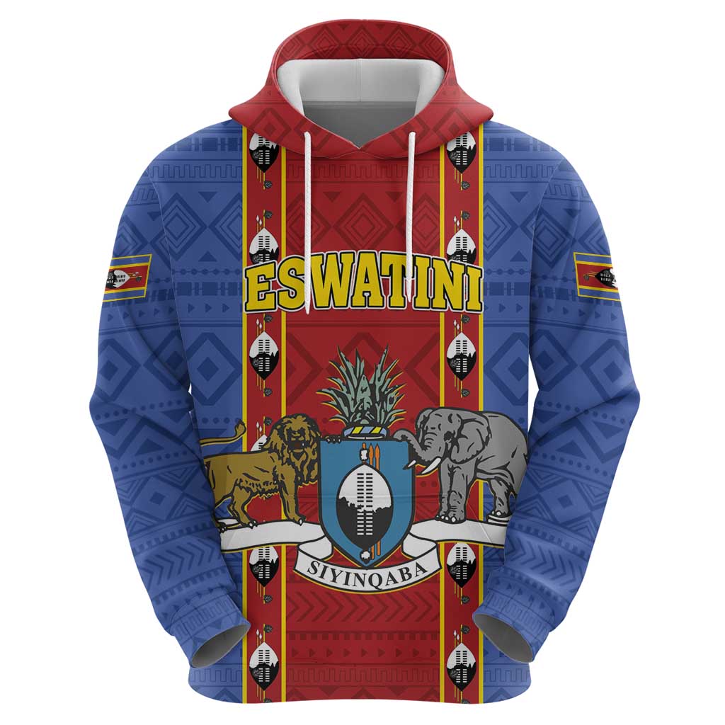 Eswatini African Pattern Hoodie Swaziland Shield Siyinqaba - Wonder Print Shop