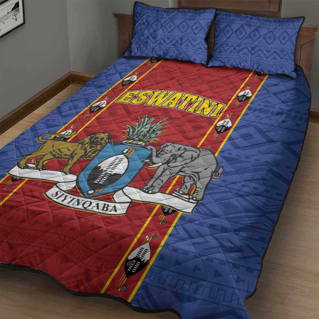 Eswatini African Pattern Quilt Bed Set Swaziland Shield Siyinqaba - Wonder Print Shop