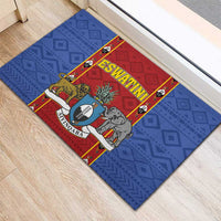 Eswatini African Pattern Rubber Doormat Swaziland Shield Siyinqaba - Wonder Print Shop