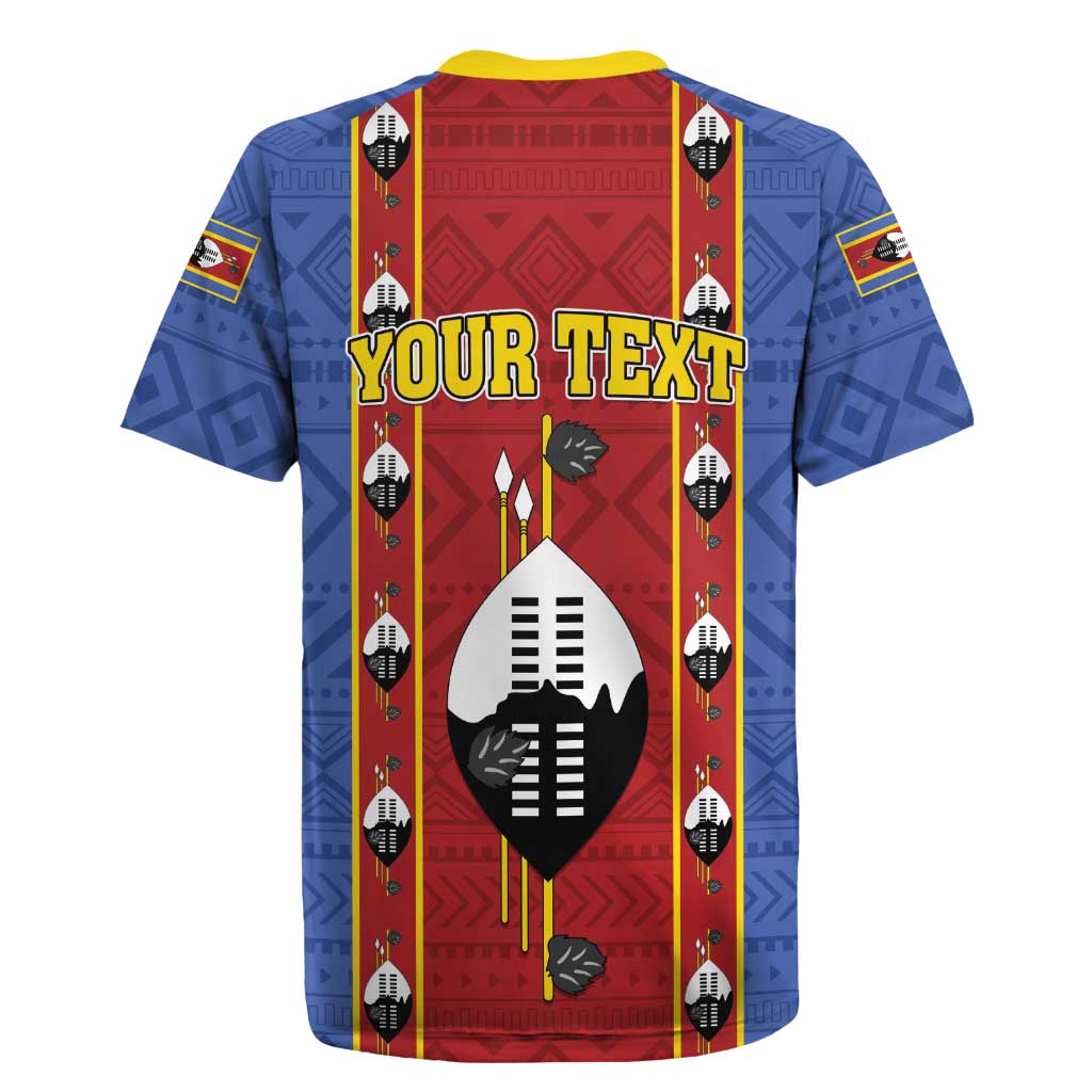 Eswatini African Pattern Rugby Jersey Swaziland Shield Siyinqaba - Wonder Print Shop