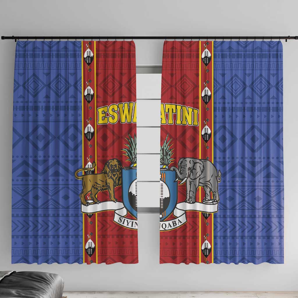 Eswatini African Pattern Window Curtain Swaziland Shield Siyinqaba - Wonder Print Shop