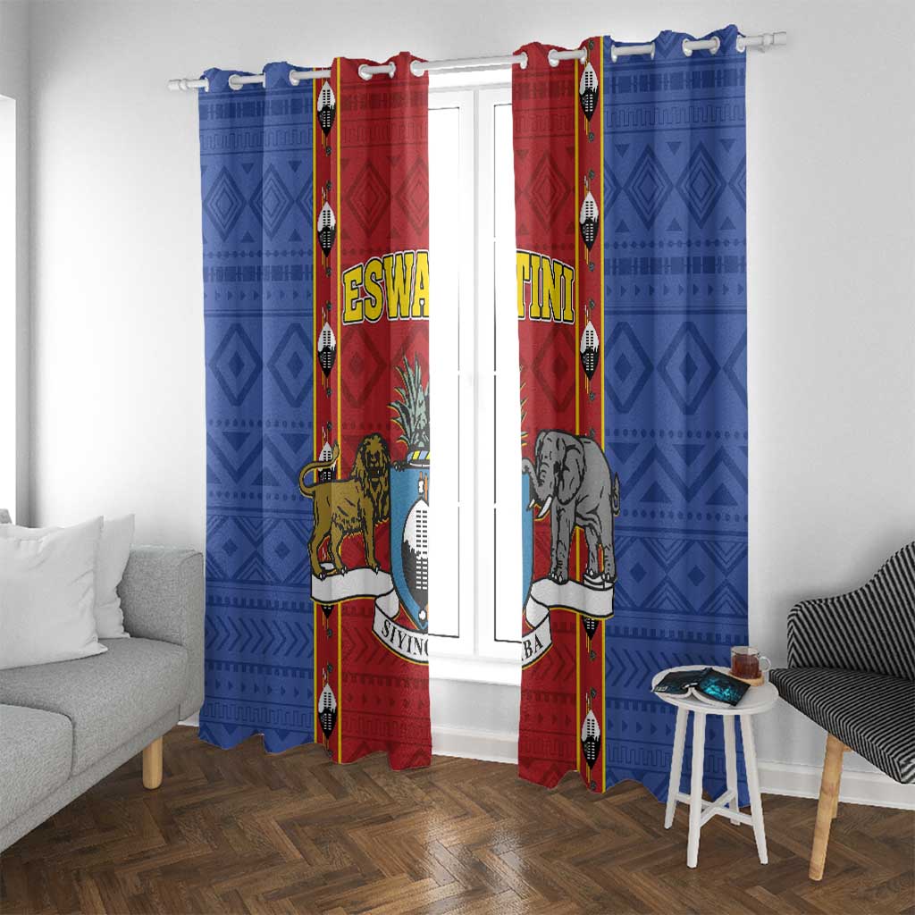 Eswatini African Pattern Window Curtain Swaziland Shield Siyinqaba - Wonder Print Shop