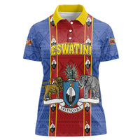 Eswatini African Pattern Women Polo Shirt Swaziland Shield Siyinqaba - Wonder Print Shop