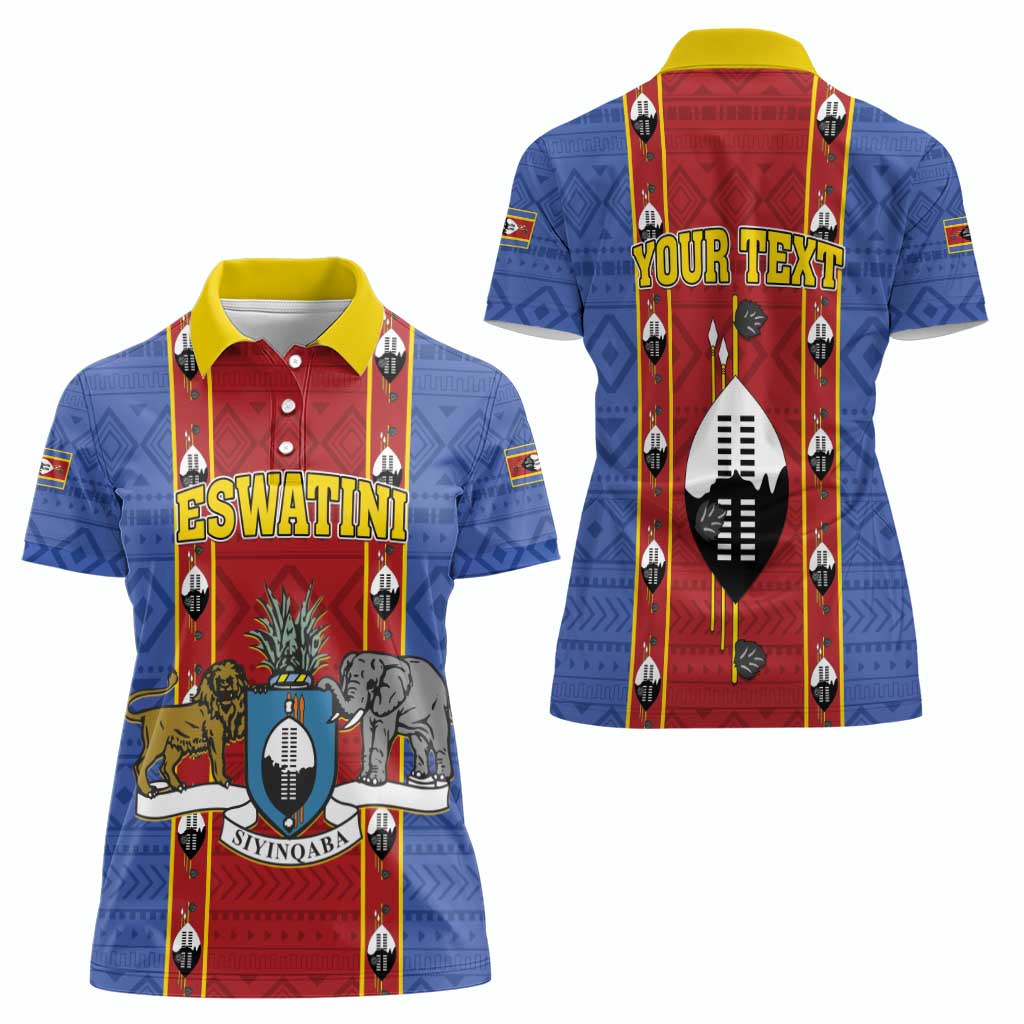 Eswatini African Pattern Women Polo Shirt Swaziland Shield Siyinqaba - Wonder Print Shop