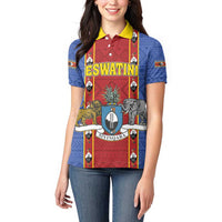 Eswatini African Pattern Women Polo Shirt Swaziland Shield Siyinqaba - Wonder Print Shop