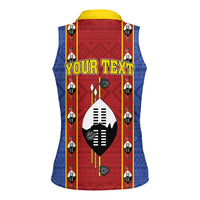 Eswatini African Pattern Women Sleeveless Polo Shirt Swaziland Shield Siyinqaba - Wonder Print Shop