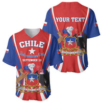 Chile Independence Day Baseball Jersey September 18 Por la razon o la fuerza - Wonder Print Shop