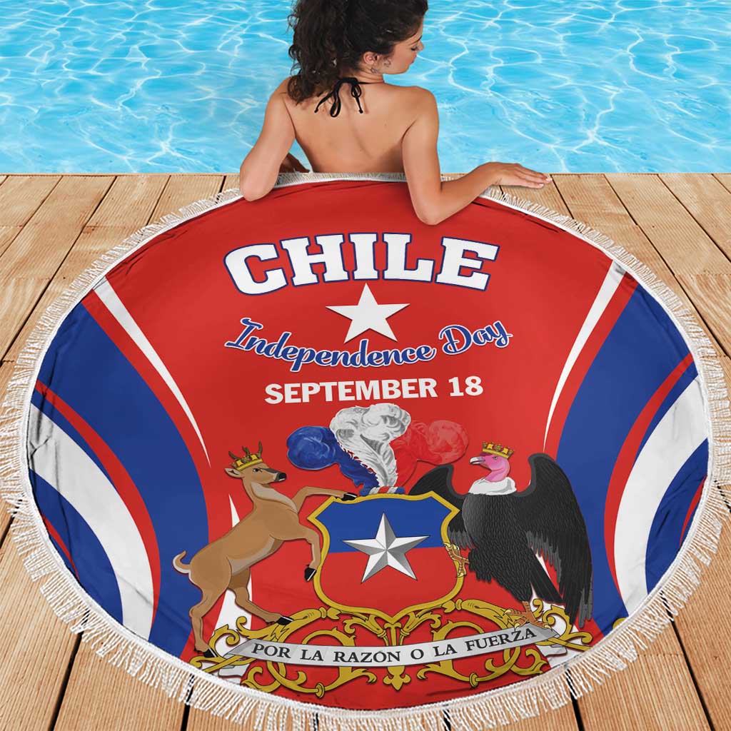 Chile Independence Day Beach Blanket September 18 Por la razon o la fuerza - Wonder Print Shop