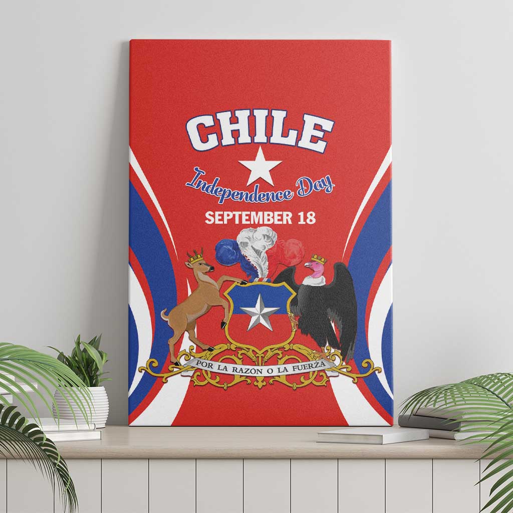 Chile Independence Day Canvas Wall Art September 18 Por la razon o la fuerza - Wonder Print Shop