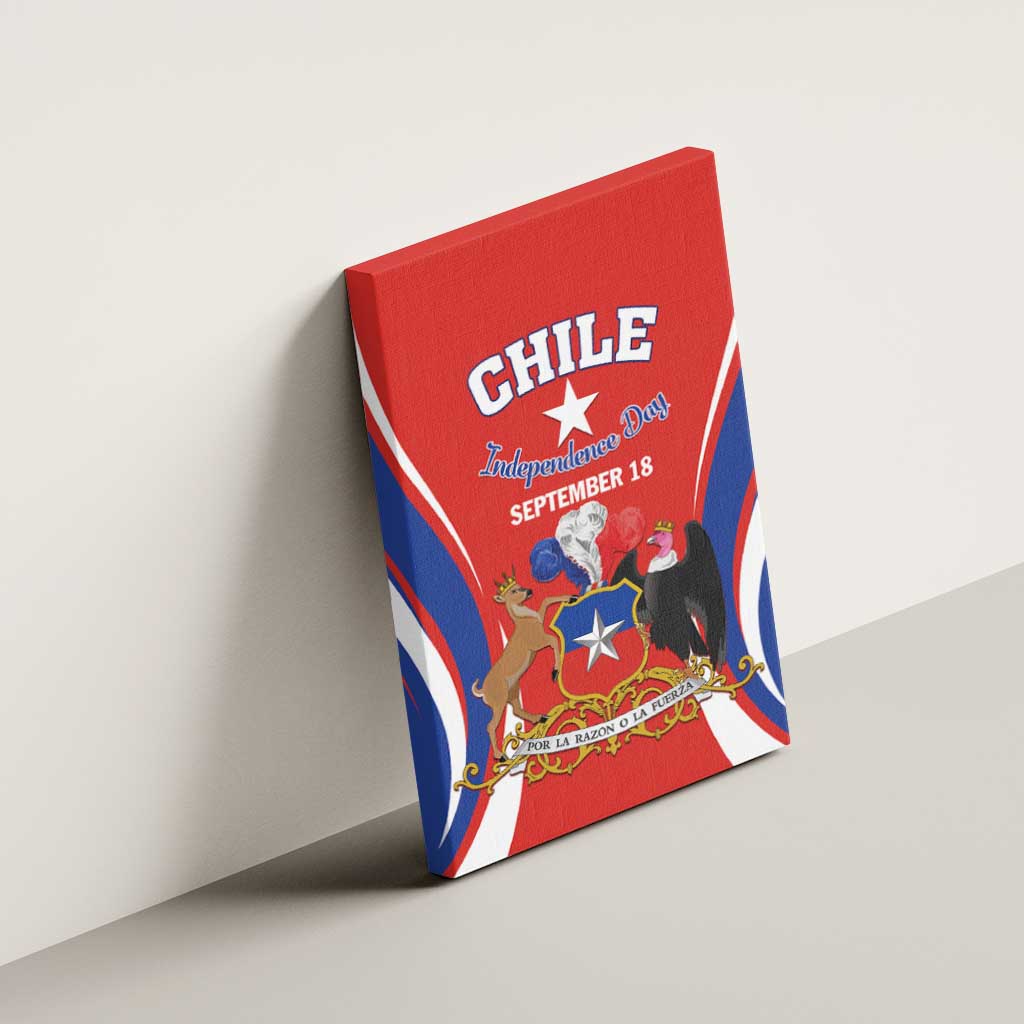 Chile Independence Day Canvas Wall Art September 18 Por la razon o la fuerza - Wonder Print Shop