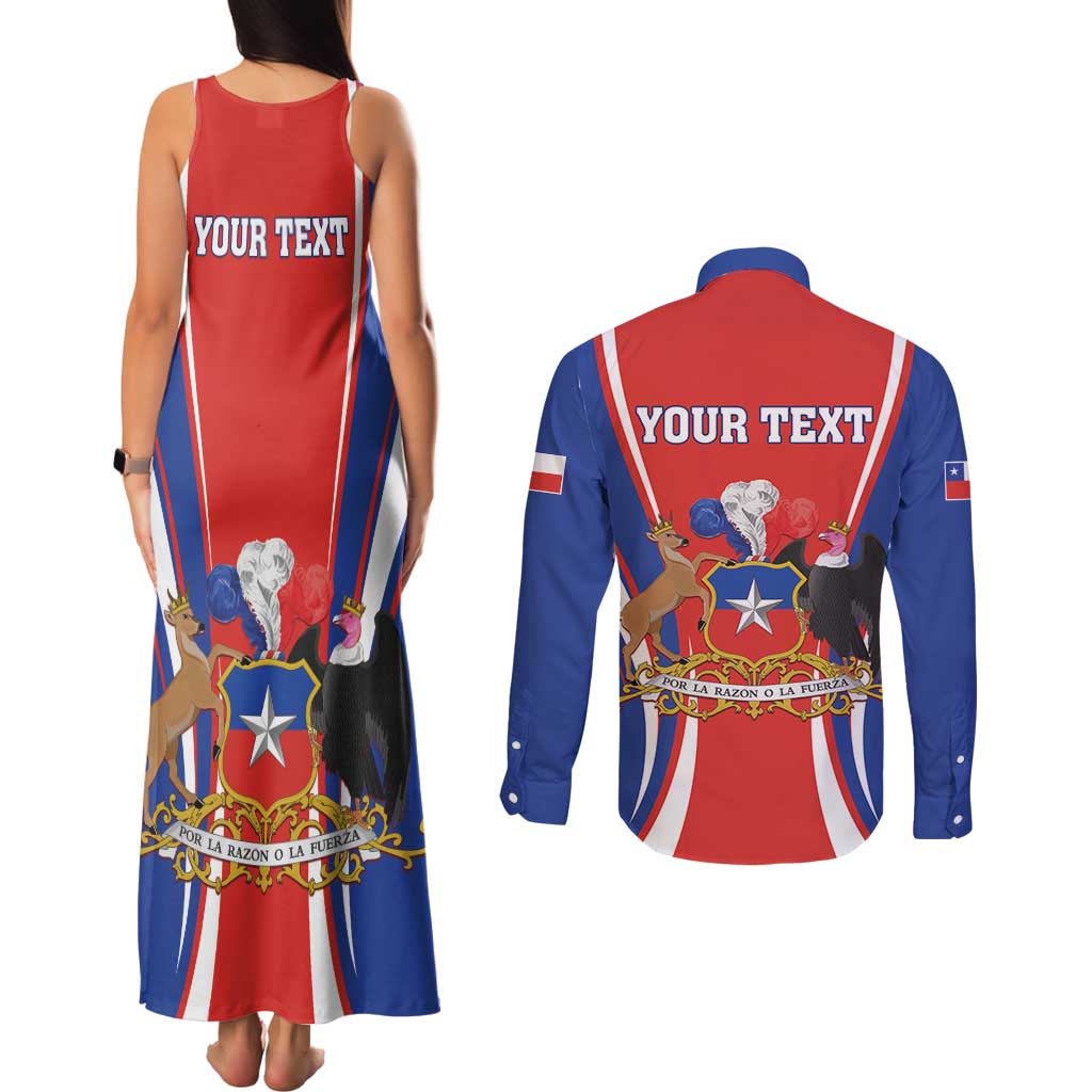 Chile Independence Day Couples Matching Tank Maxi Dress and Long Sleeve Button Shirt September 18 Por la razon o la fuerza - Wonder Print Shop
