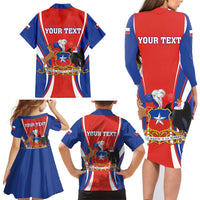 Chile Independence Day Family Matching Long Sleeve Bodycon Dress and Hawaiian Shirt September 18 Por la razon o la fuerza - Wonder Print Shop