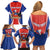 Chile Independence Day Family Matching Off Shoulder Short Dress and Hawaiian Shirt September 18 Por la razon o la fuerza - Wonder Print Shop