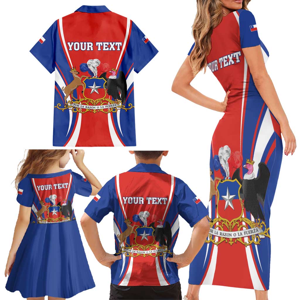 Chile Independence Day Family Matching Short Sleeve Bodycon Dress and Hawaiian Shirt September 18 Por la razon o la fuerza - Wonder Print Shop