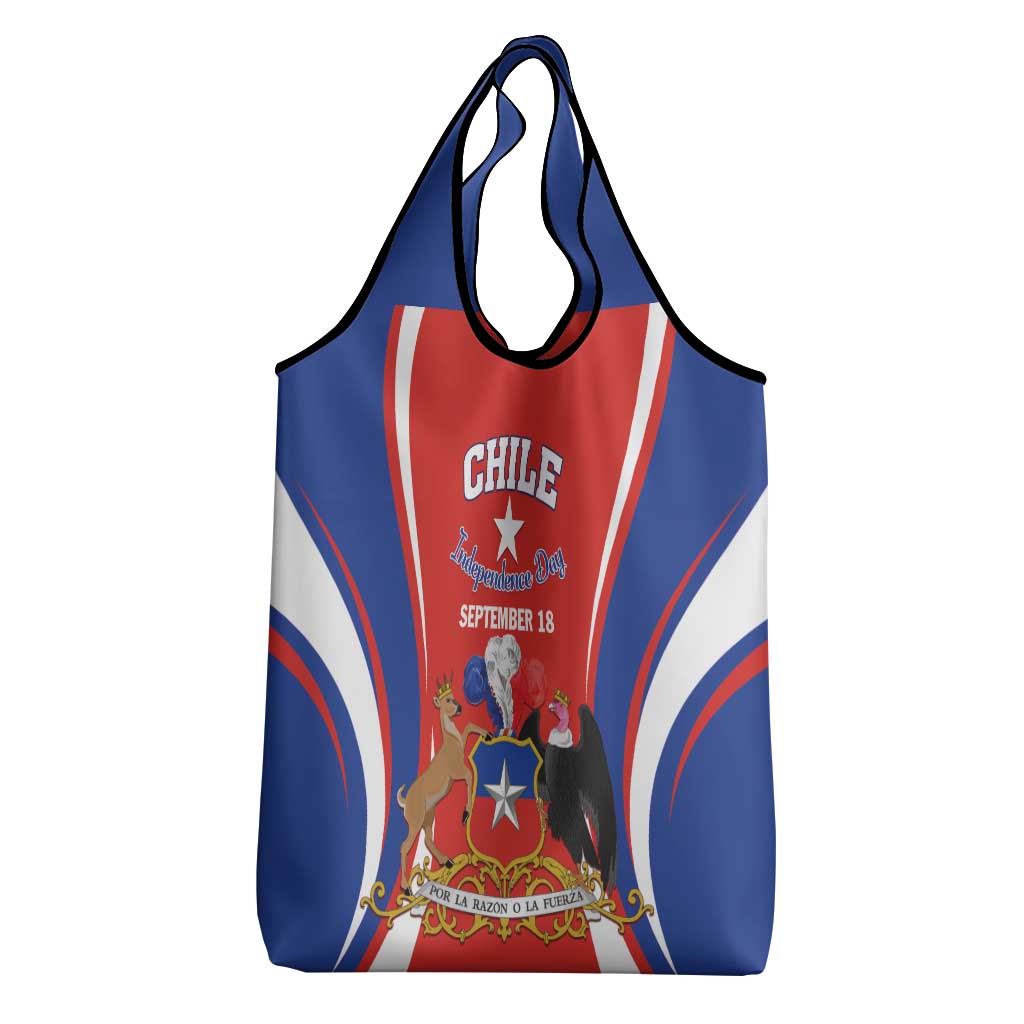 Chile Independence Day Grocery Bag September 18 Por la razon o la fuerza