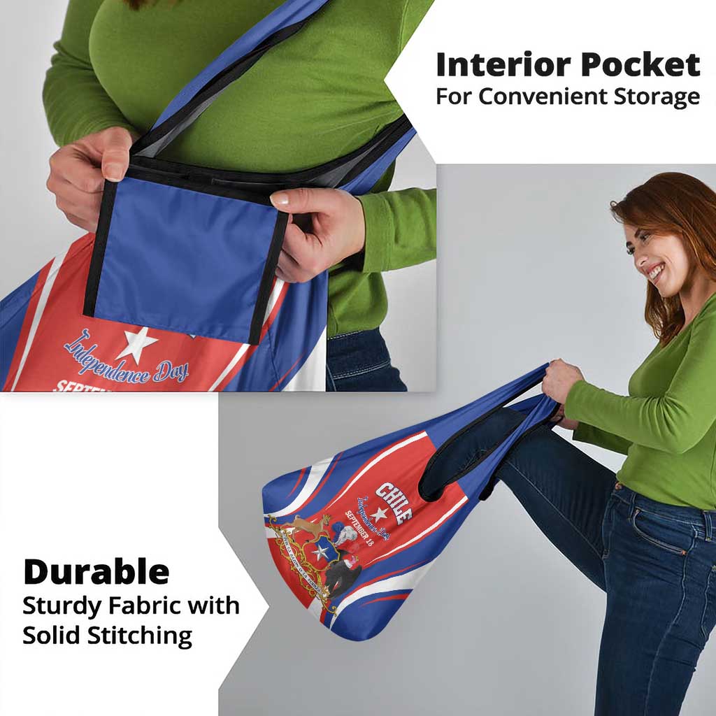 Chile Independence Day Grocery Bag September 18 Por la razon o la fuerza