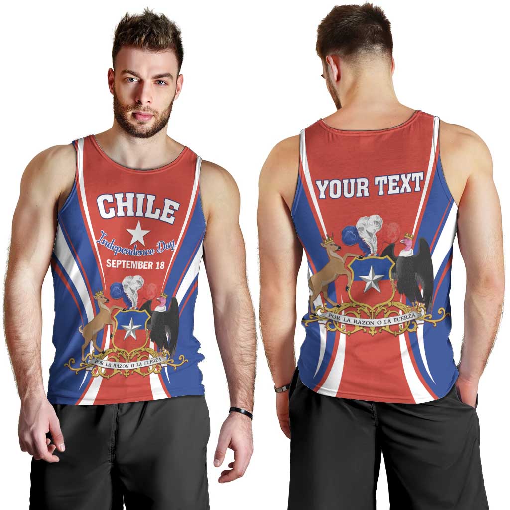 Chile Independence Day Men Tank Top September 18 Por la razon o la fuerza - Wonder Print Shop