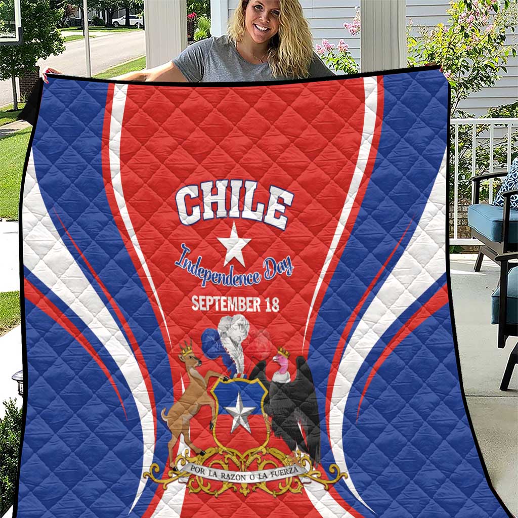 Chile Independence Day Quilt September 18 Por la razon o la fuerza - Wonder Print Shop