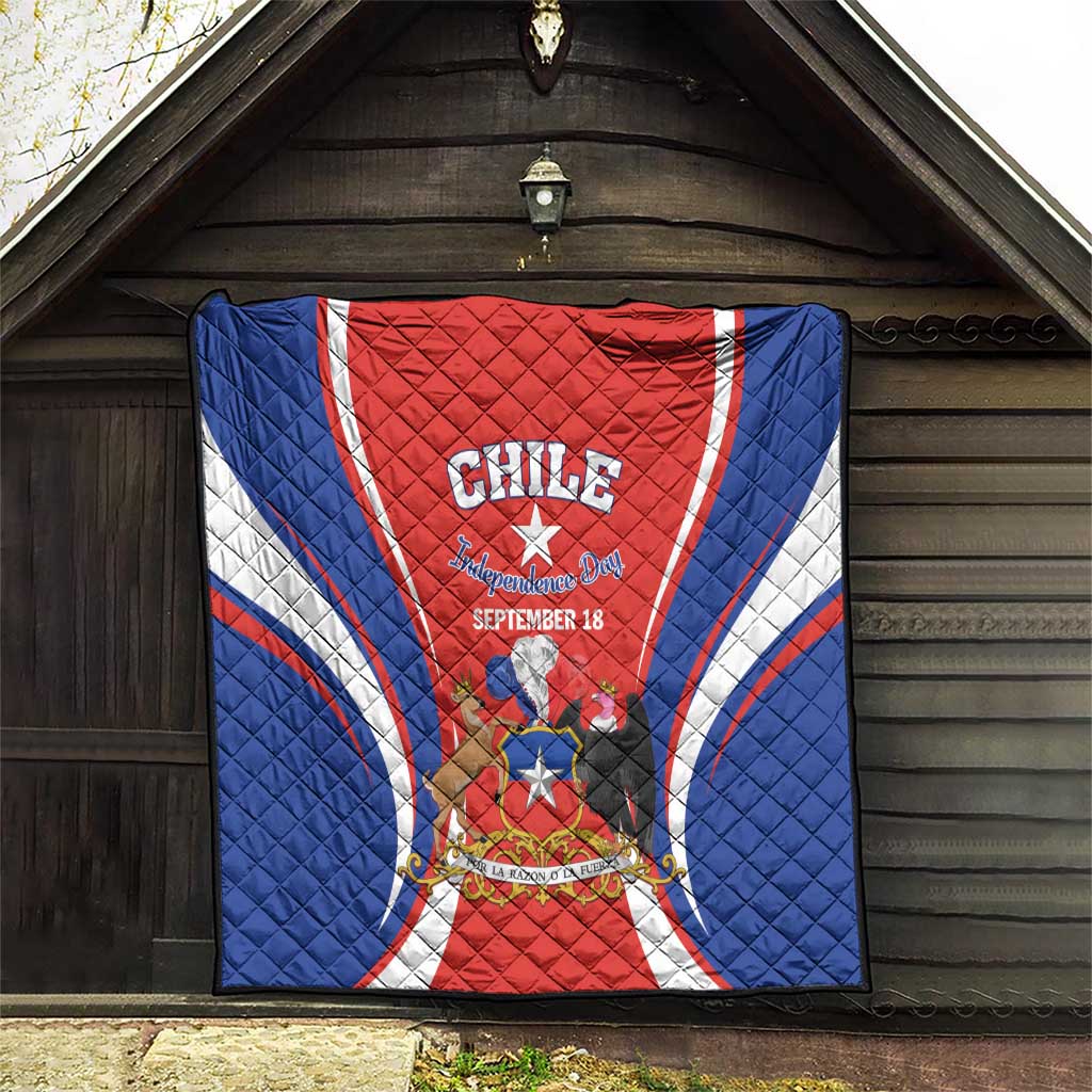 Chile Independence Day Quilt September 18 Por la razon o la fuerza - Wonder Print Shop