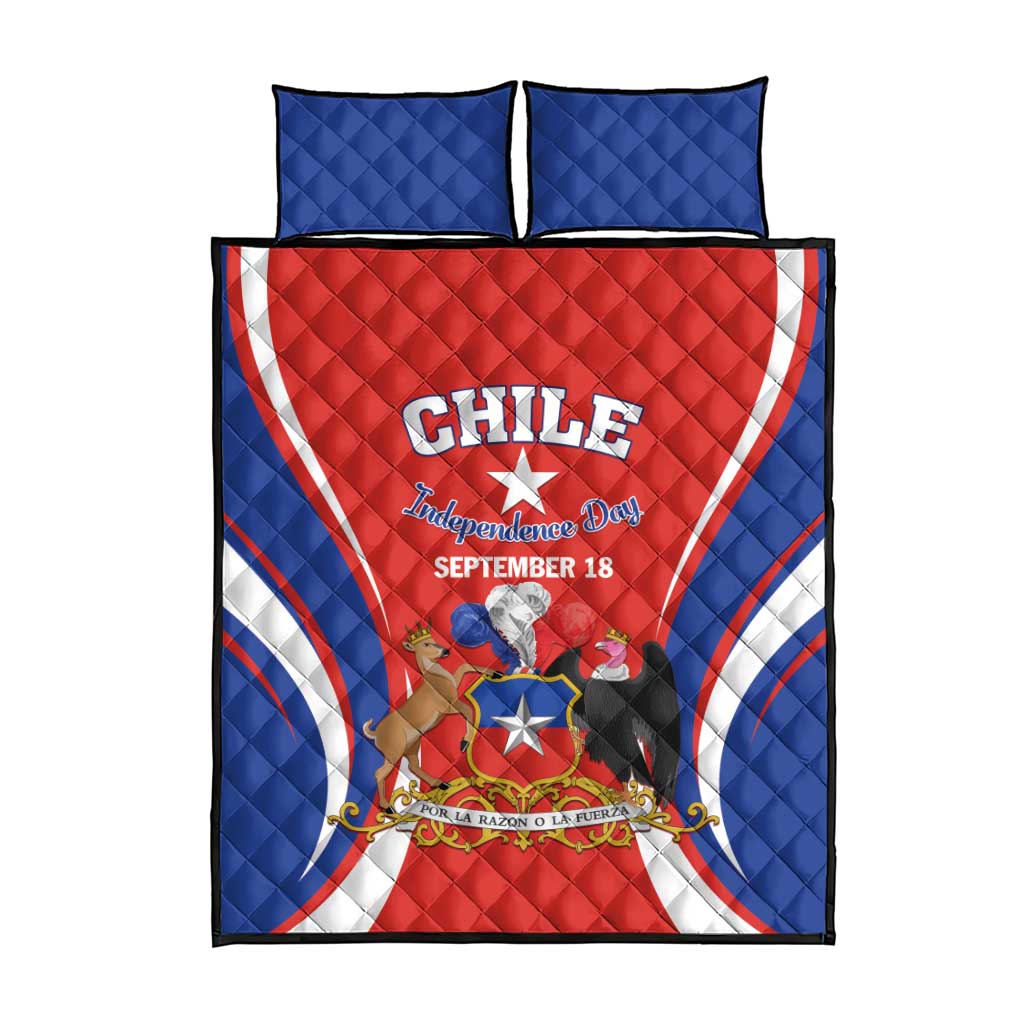 Chile Independence Day Quilt Bed Set September 18 Por la razon o la fuerza - Wonder Print Shop